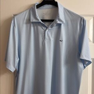 Vineyard Vines Sky Blue Patterned Polo